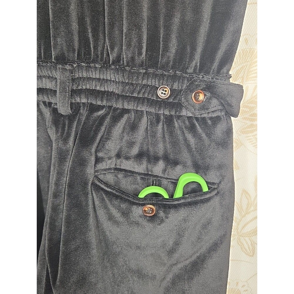 NEW WITH TAGS MENS Romper Jack Velour Velvet Black Jumpsuit LARGE - Picture 9 of 11